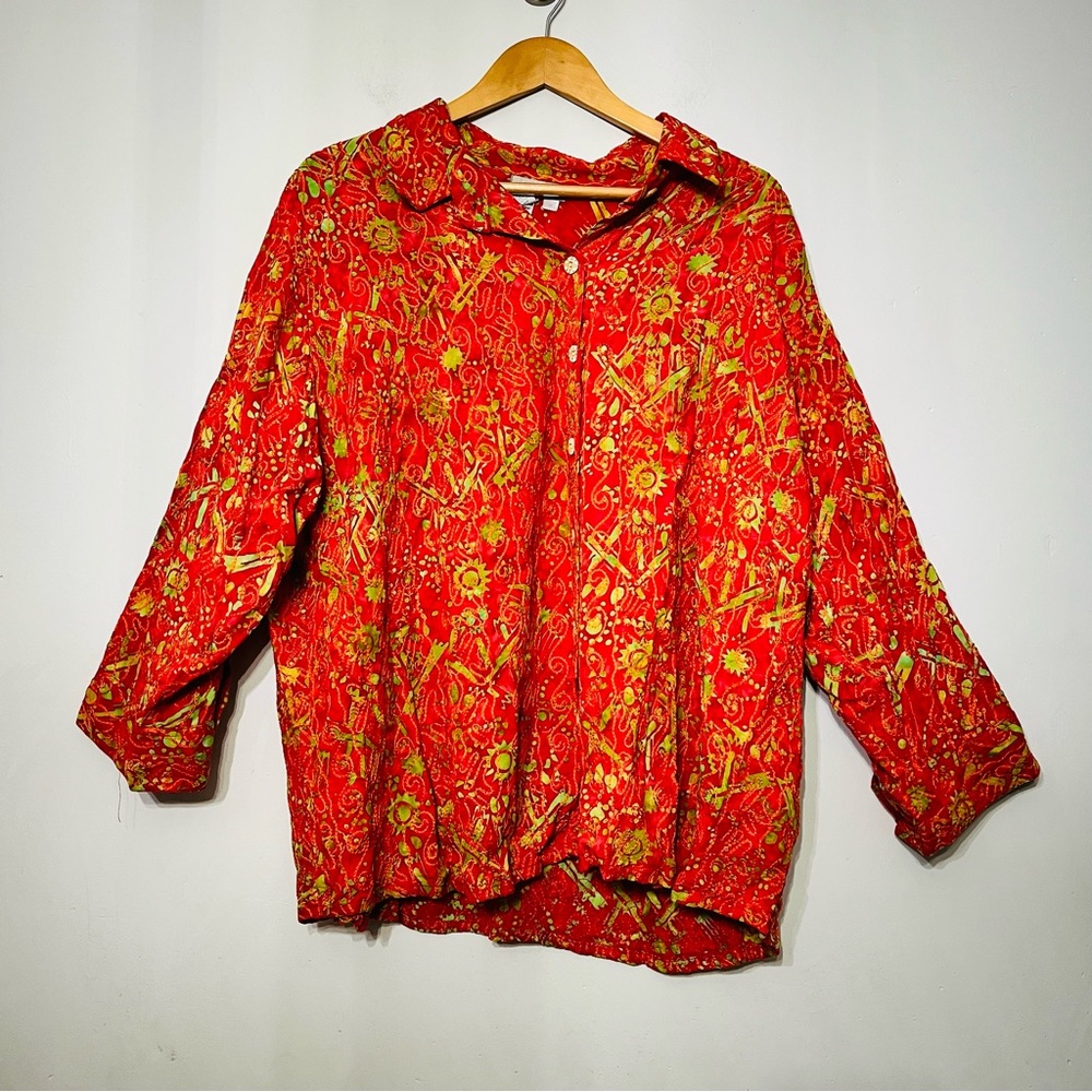 Territory‎ Ahead Shirt Artsy Southwest Textured Tie Dye Embroidered Women’s 3X